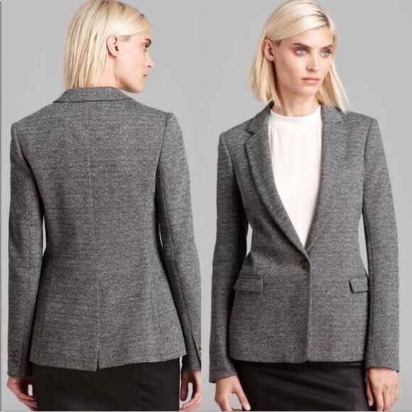 Theory Dancey K Kenmore Gray Knit Longline Blazer - Picture 11 of 11